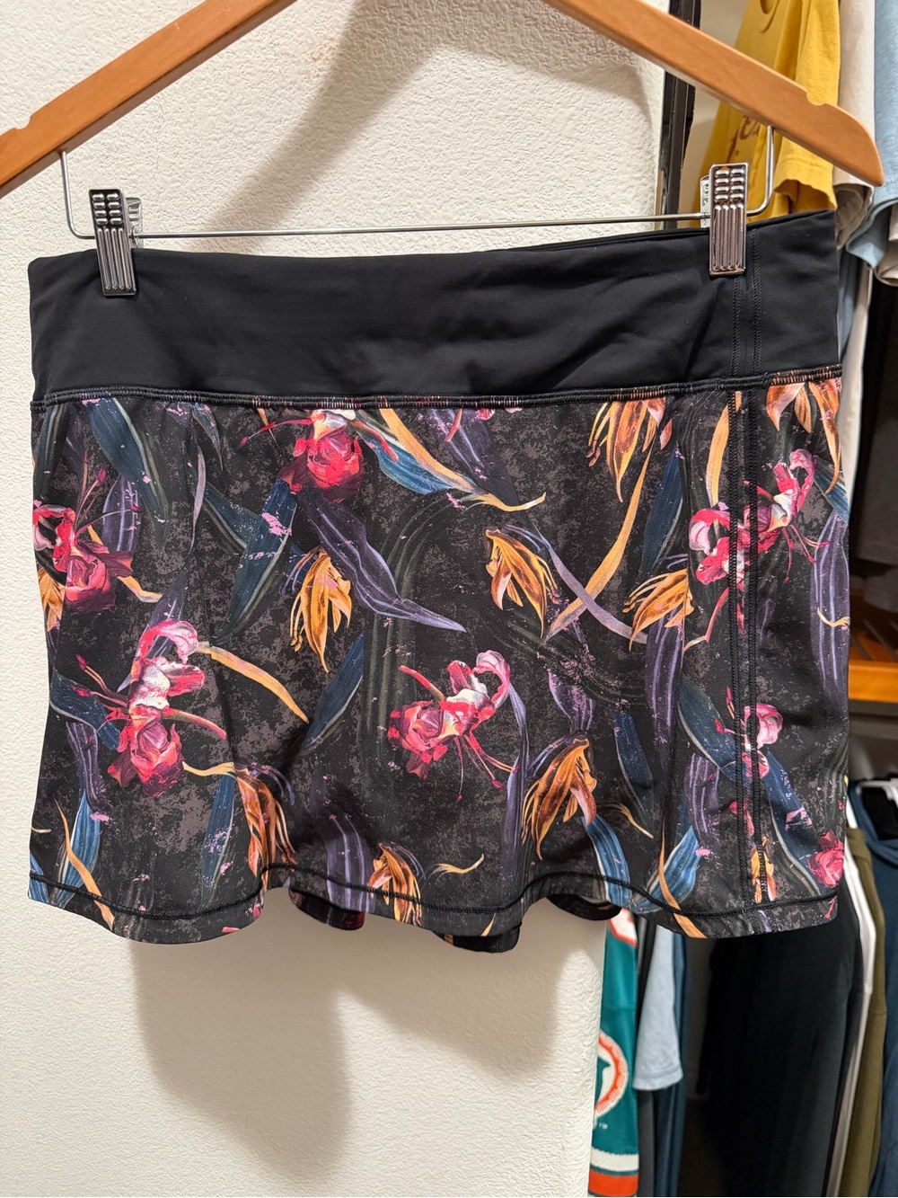 lululemon athletica Black Floral Athletic Skort